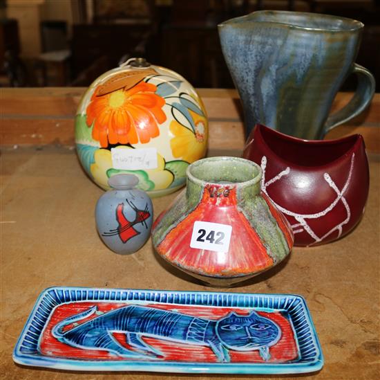 Early Grays pottery, lamp base & mixed pottery